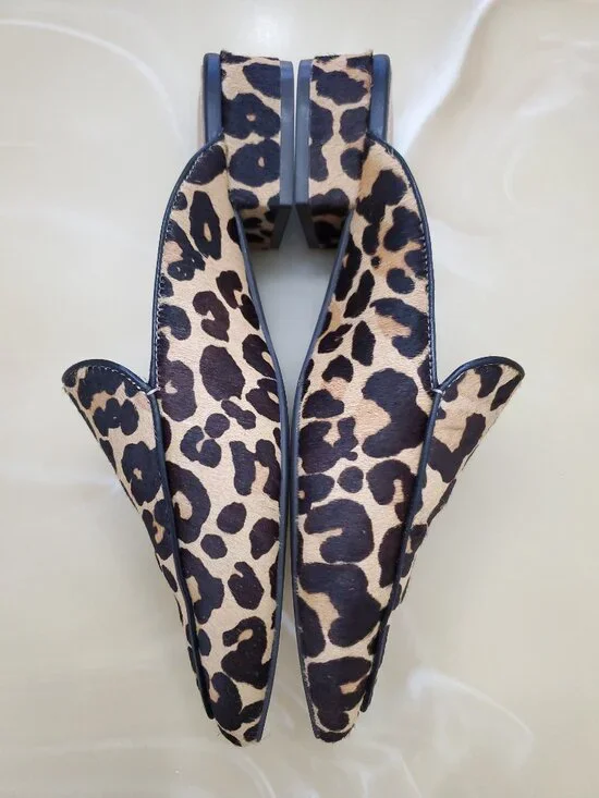 Cole Haan Calf Hair Piper Loafer Mules in Leopard Print Size 8 - Picture 8 of 12